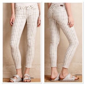PAIGE Verdugo skinny white grey plaid jean